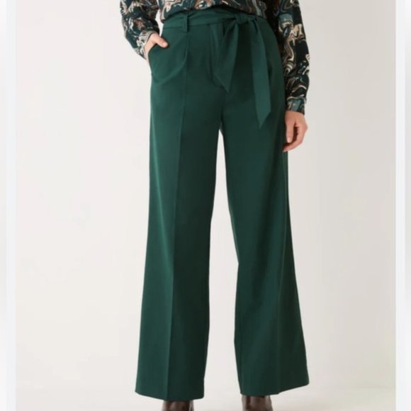 Frank & Oak Sally Wide Leg Pants - Pine Grove - Picture 1 of 5